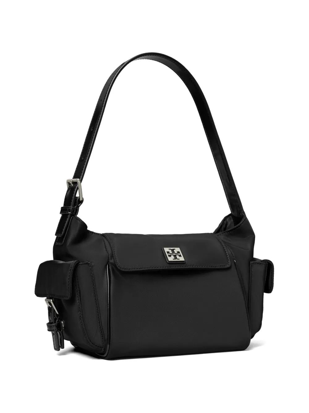 Tory Burch Schoudertas met logo-plakkaat en zak-detail Zwart