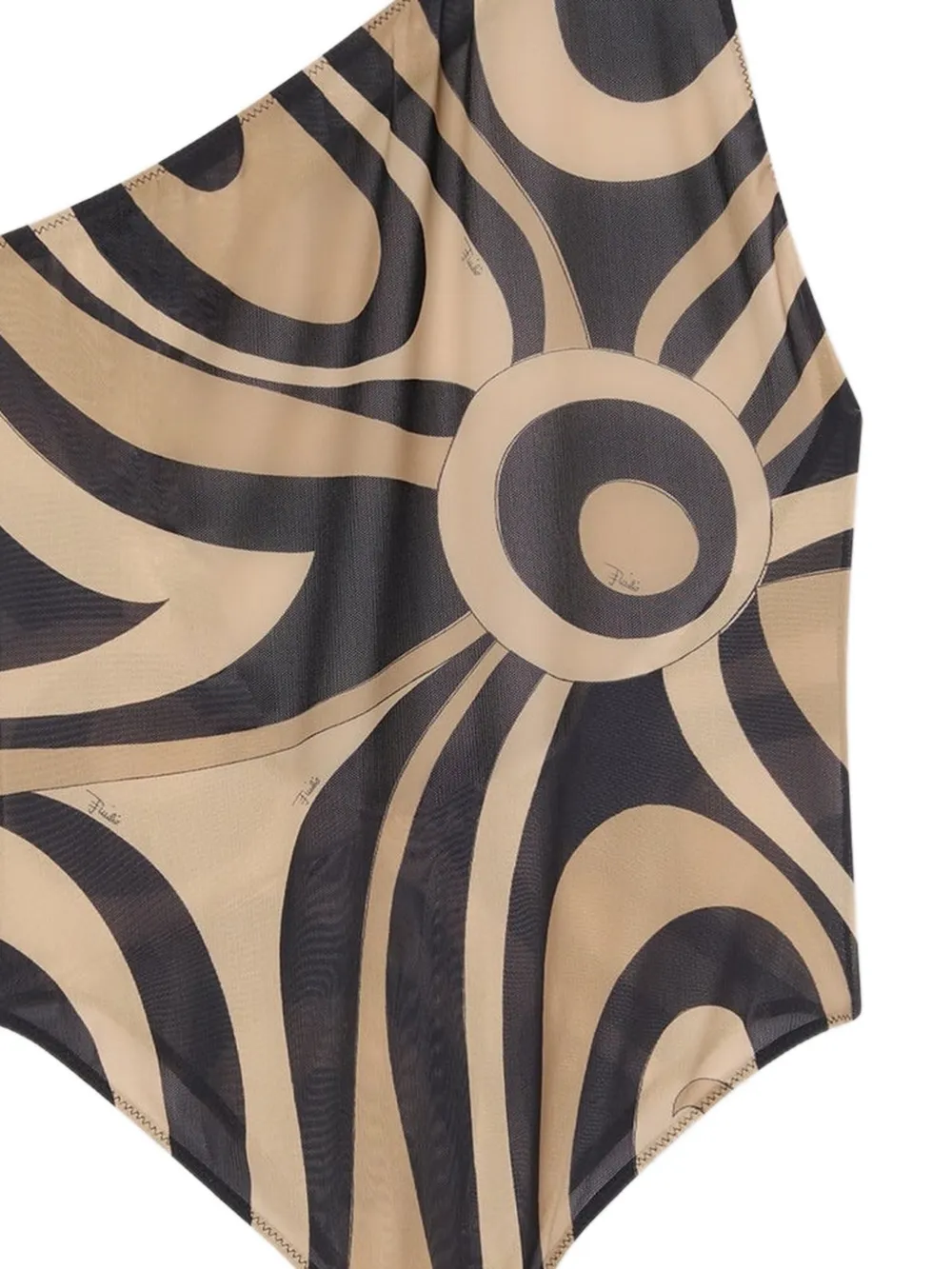 PUCCI Asymmetrisch badpak met Marmo-print Beige