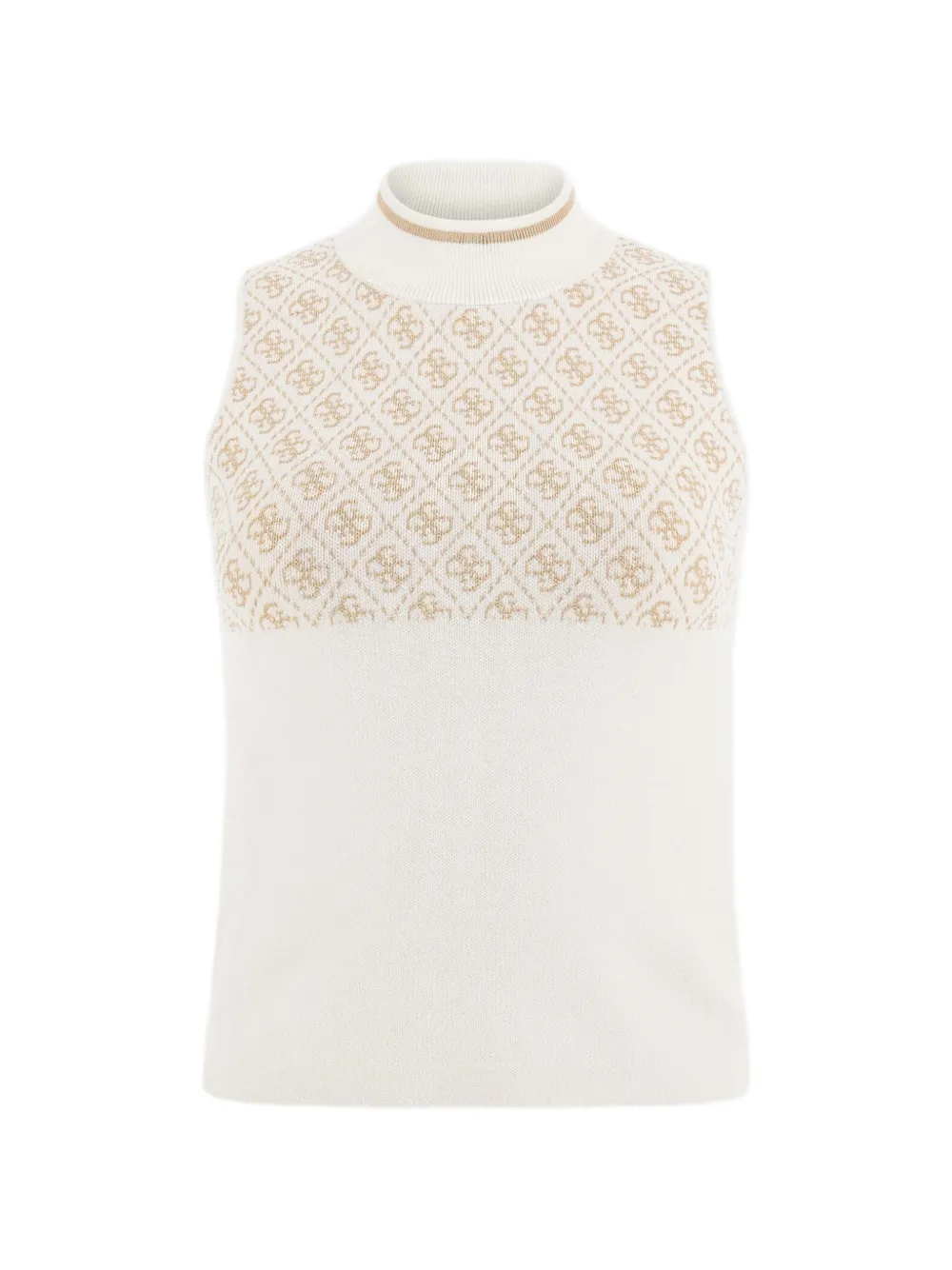 GUESS USA monogram-pattern mock-neck top - Toni neutri