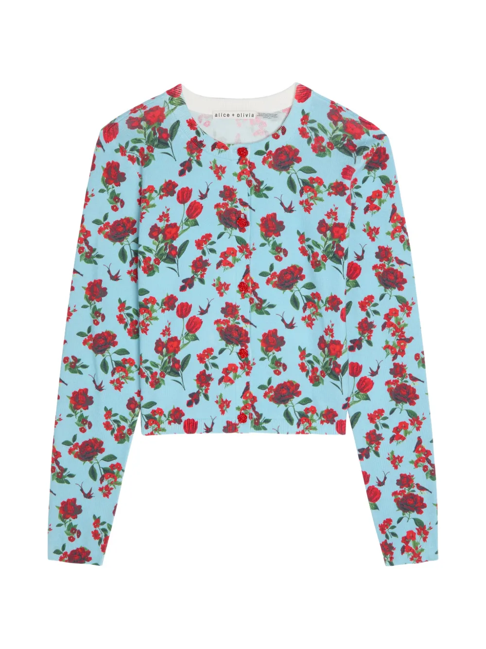 alice + olivia floral-print cardigan - Blu