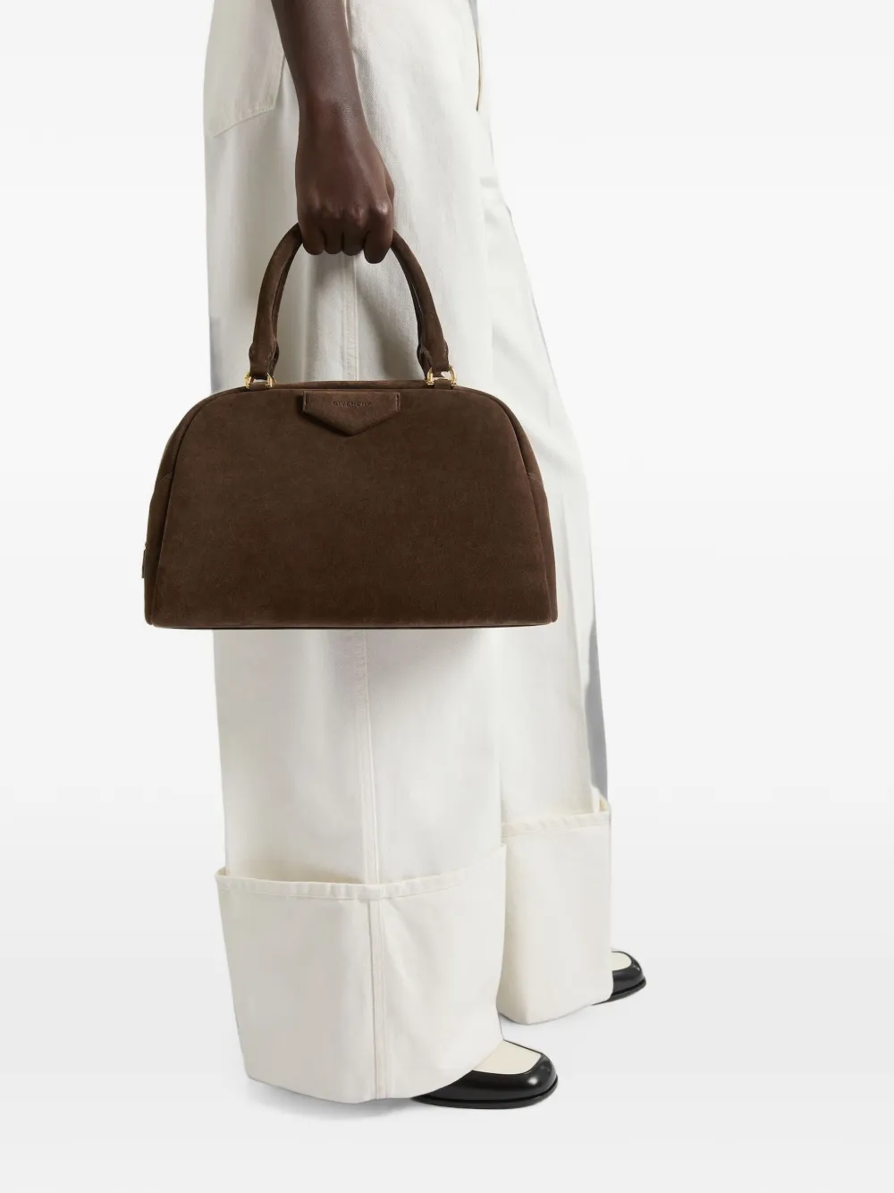 Givenchy Antigona East-West Bowling suède tas Bruin