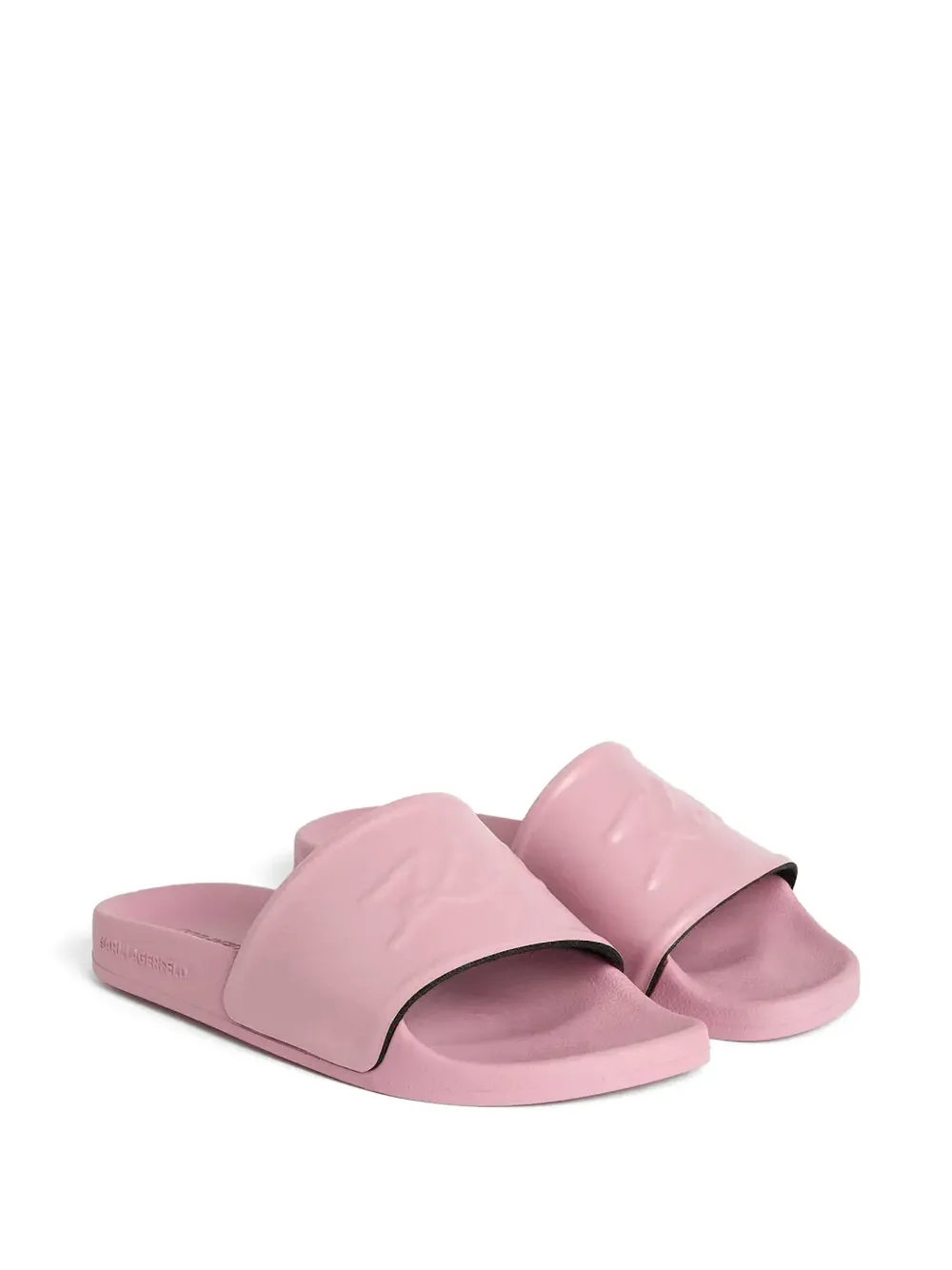 Karl Lagerfeld logo-embossed slides Roze