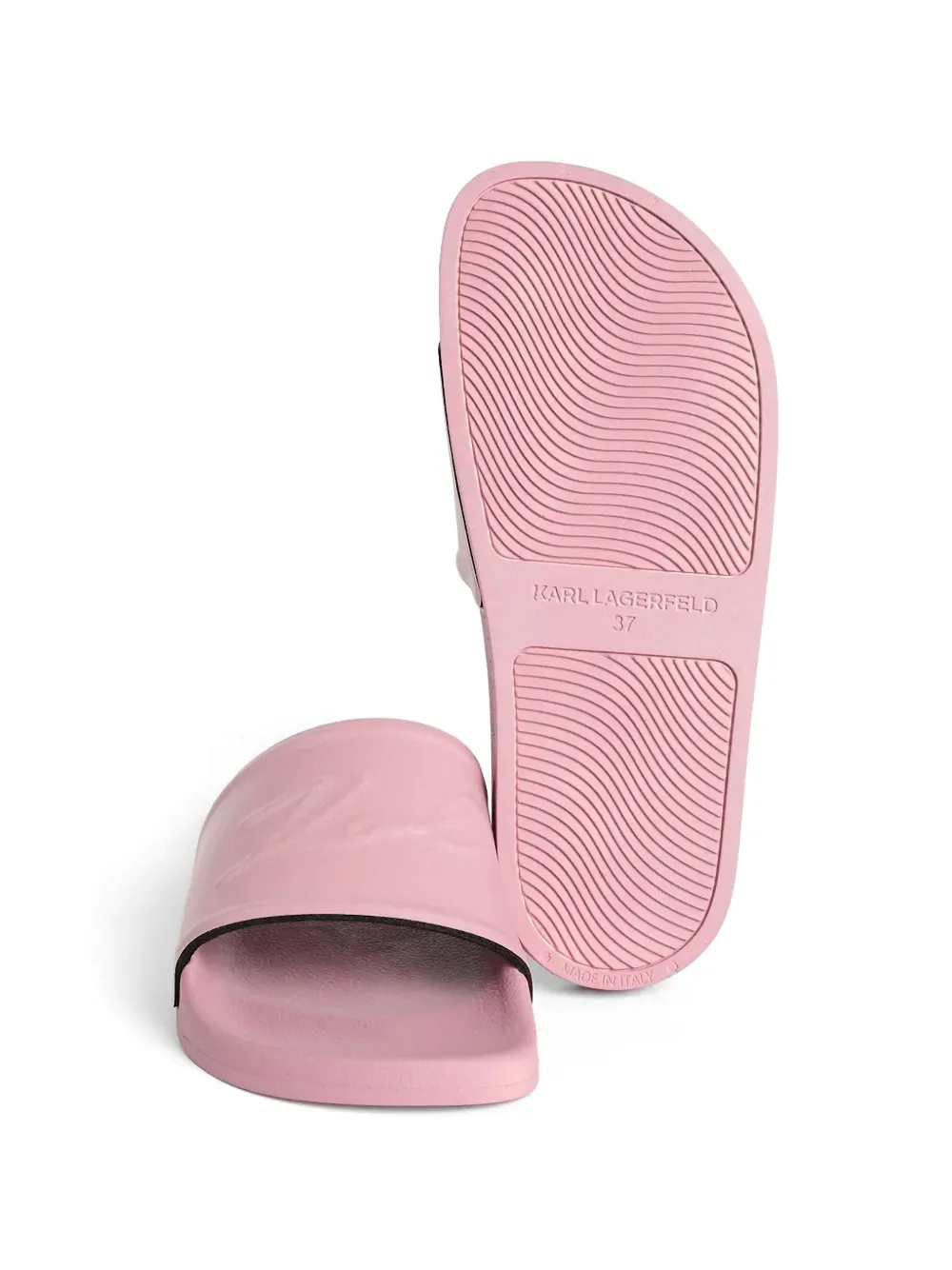 Karl Lagerfeld logo-embossed slides Roze