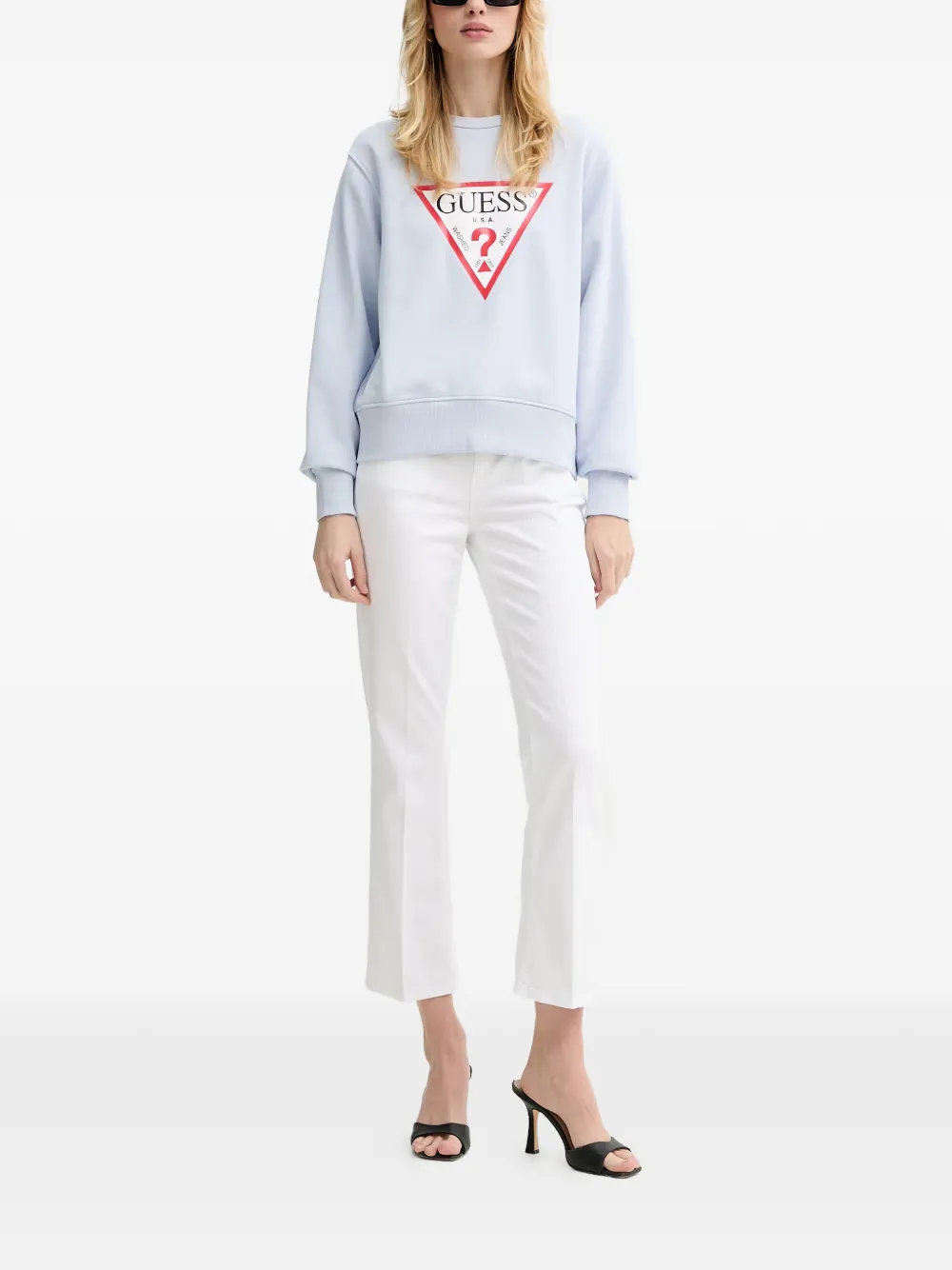 GUESS USA logo-print sweatshirt Blauw