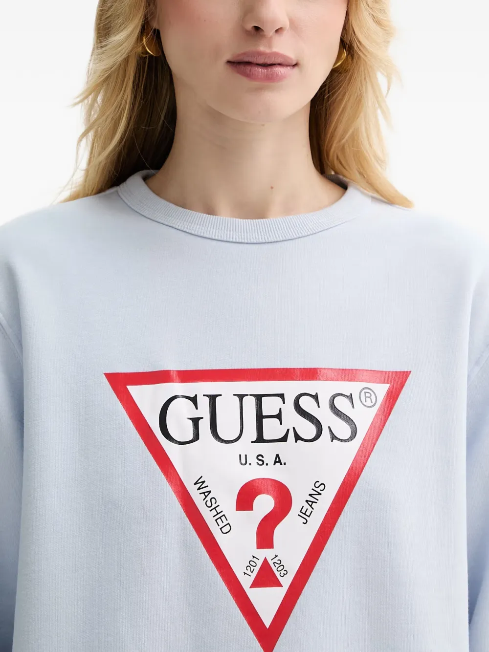 GUESS USA logo-print sweatshirt Blauw