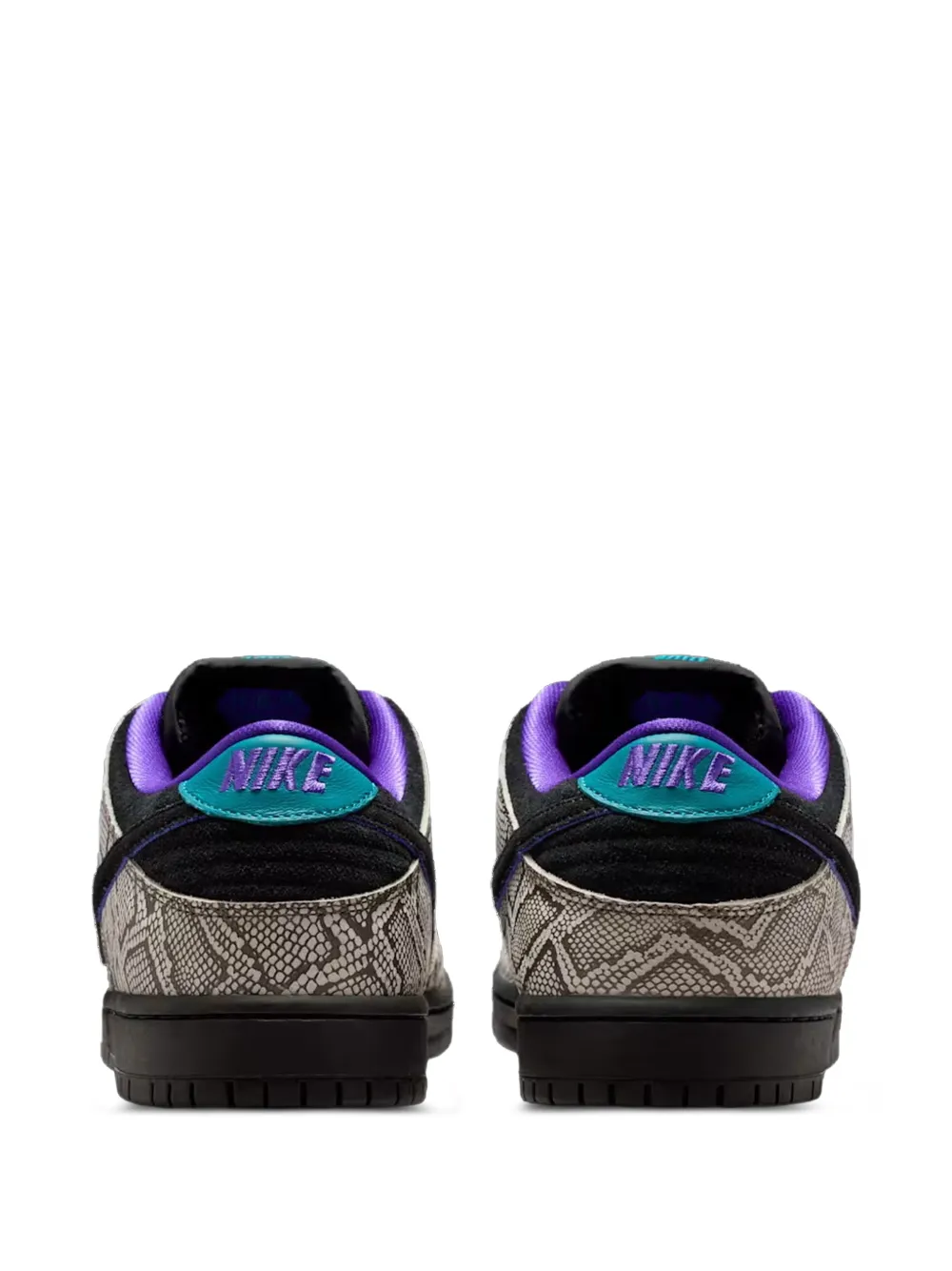 Nike x Dashawn Jordan SB Dunk Low sneakers met slangenleer-patroon Grijs