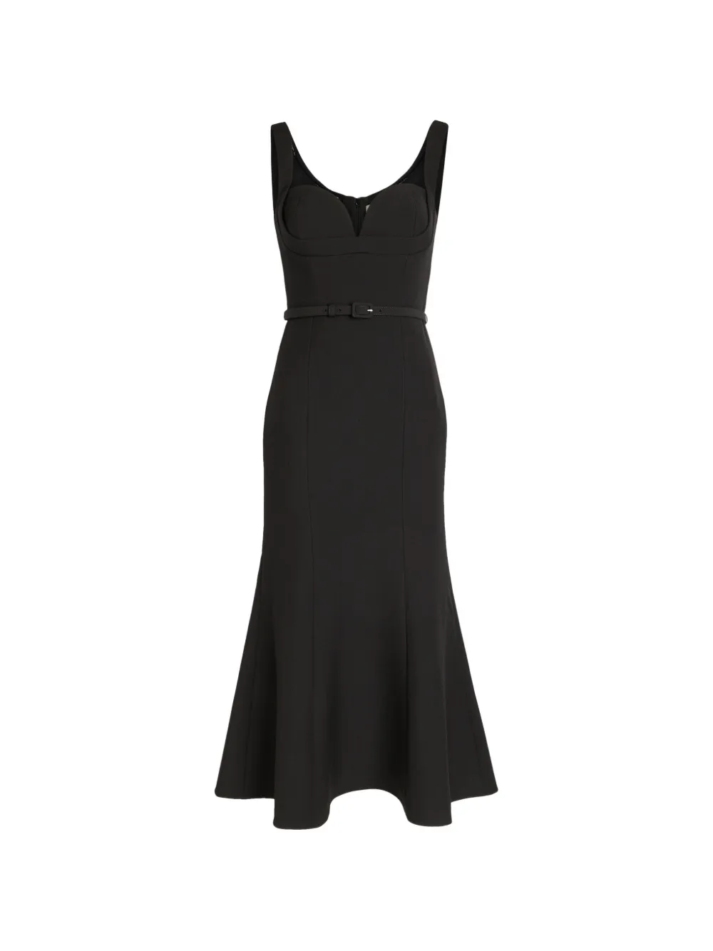 Roland Mouret midi belted panelled dress - Nero