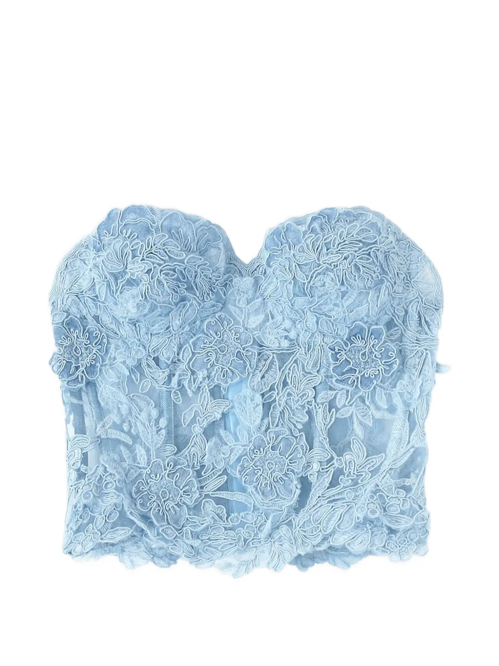 Ermanno Scervino structured rebrodé bustier top - Blue