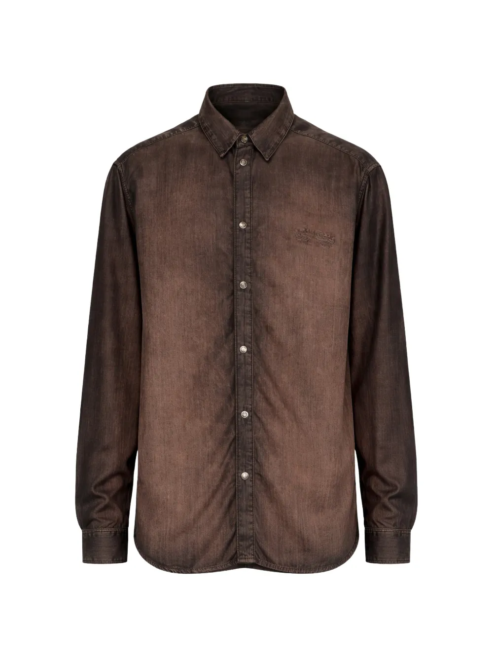 Diesel D-simply-s16 ombre-effect denim shirt - Marrone
