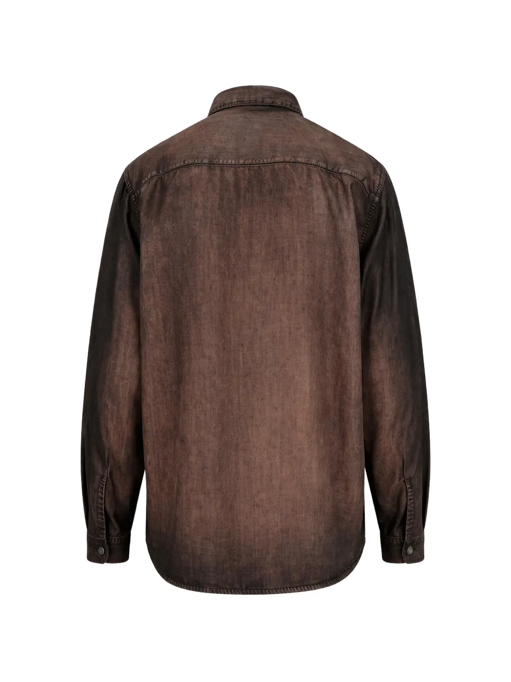 Diesel Overhemd van gecoat denim Bruin