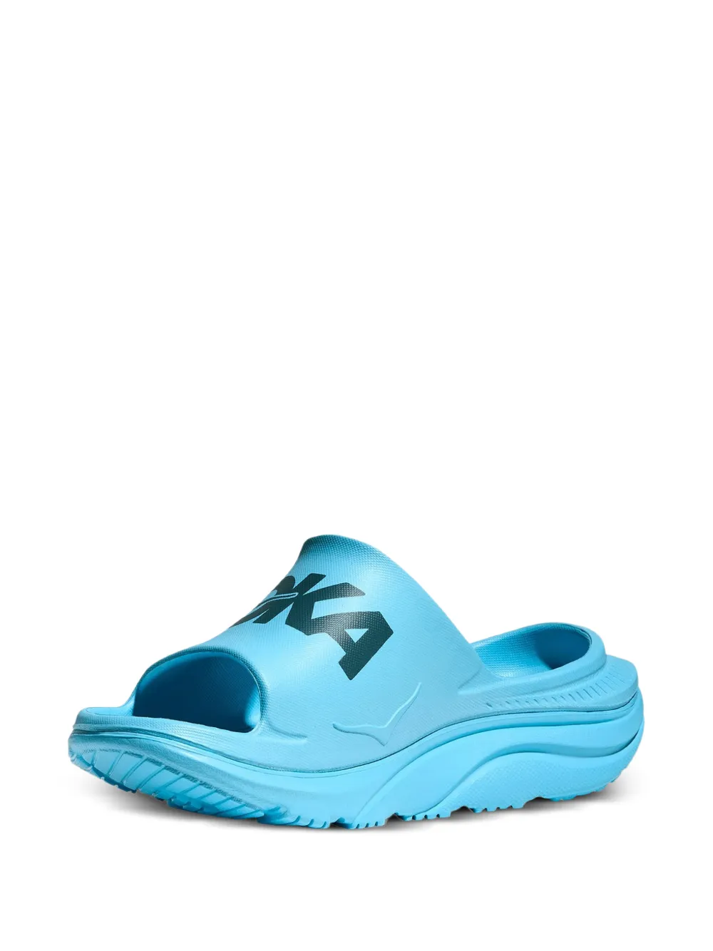HOKA Ora Athletic logoprint slippers Blauw