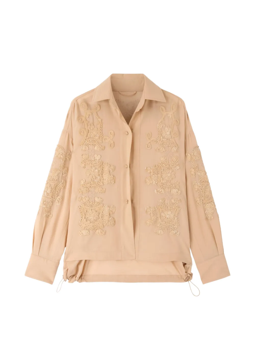 Ermanno Scervino floral-embroidered drawstring jacket - Toni neutri