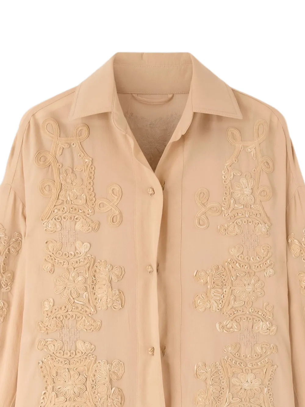 Ermanno Scervino Jack met geborduurde bloemen en trekkoord Beige