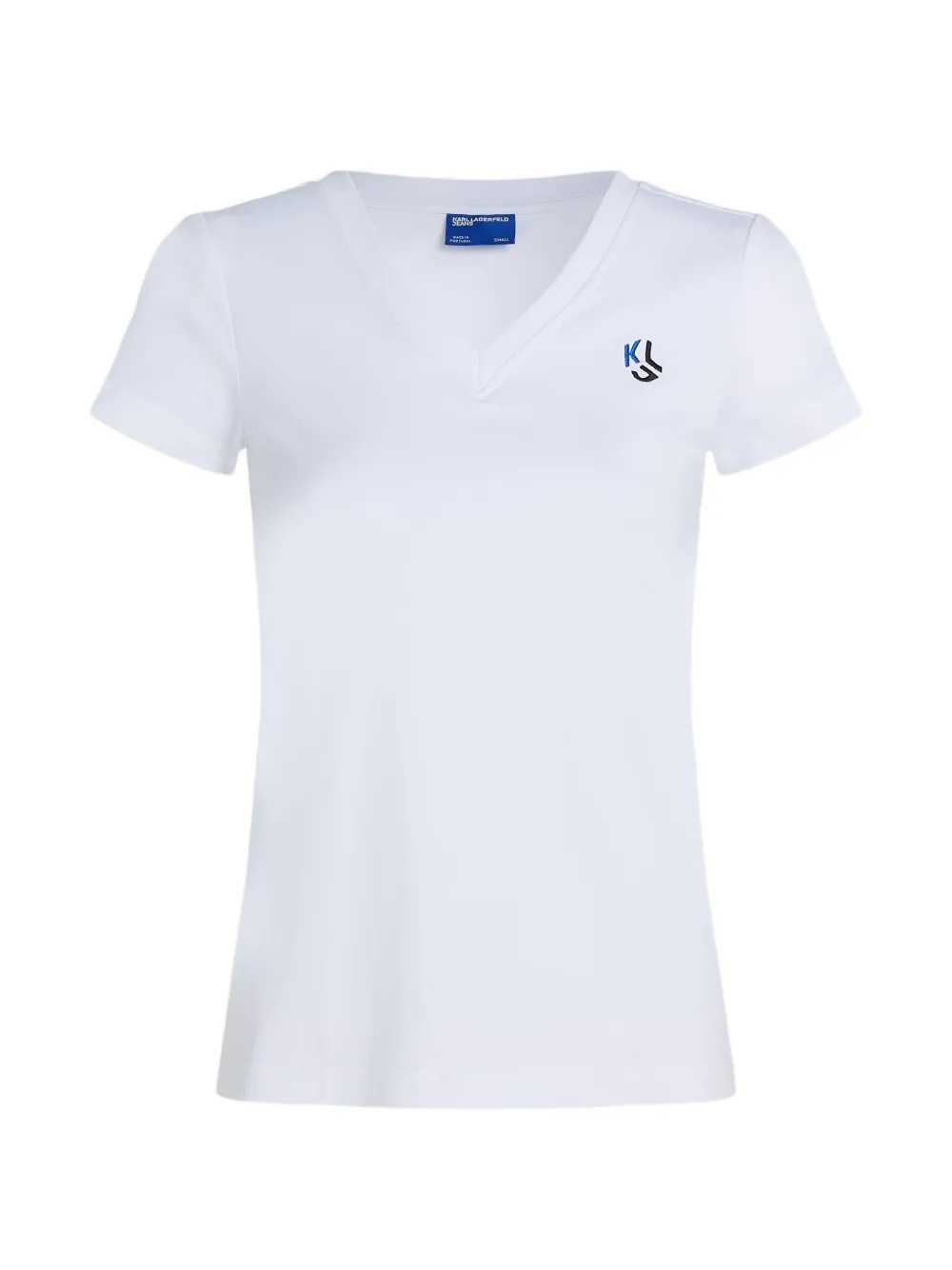 Karl Lagerfeld Jeans logo-print V-neck T-shirt - Weiß