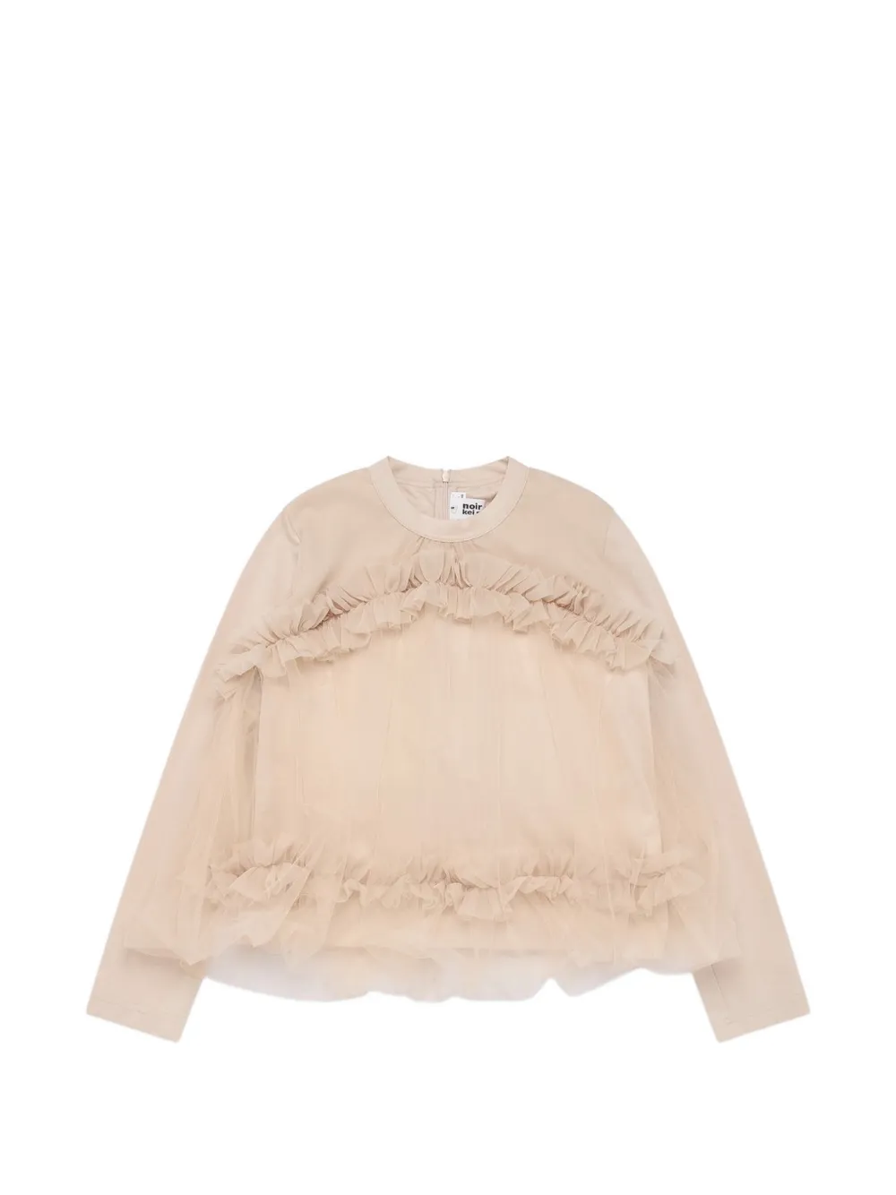 Noir Kei Ninomiya ruffled tulle-panelled top - Toni neutri