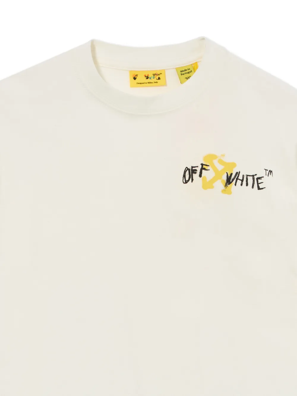Off-White Kids Diag Spray T-shirt Beige