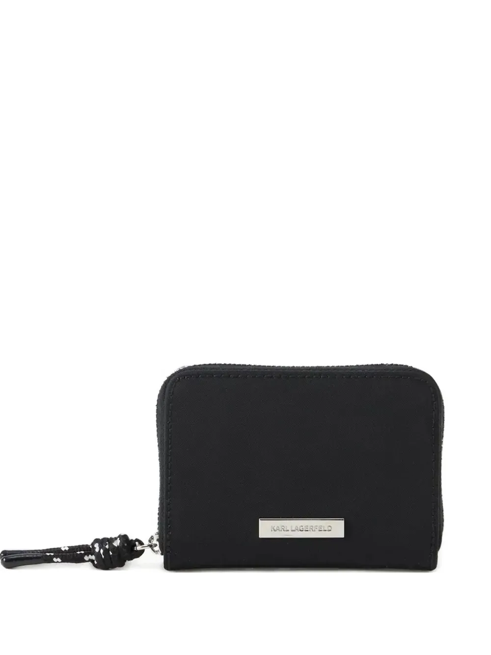 Karl Lagerfeld logo-plaque zip wallet - Nero