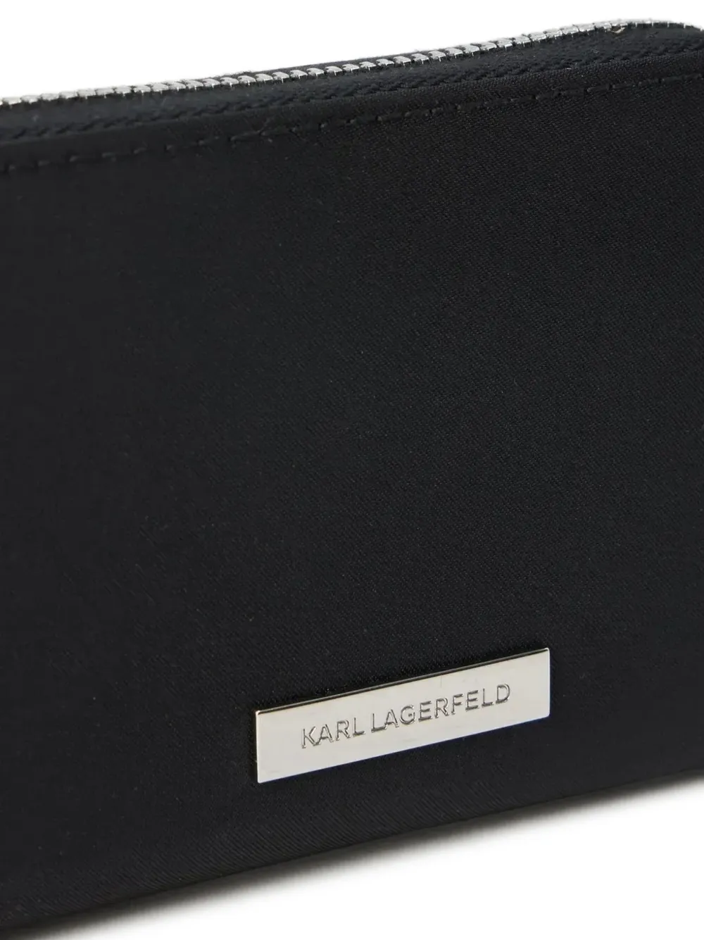 Karl Lagerfeld Portemonnee met logoplakkaat en rits Zwart