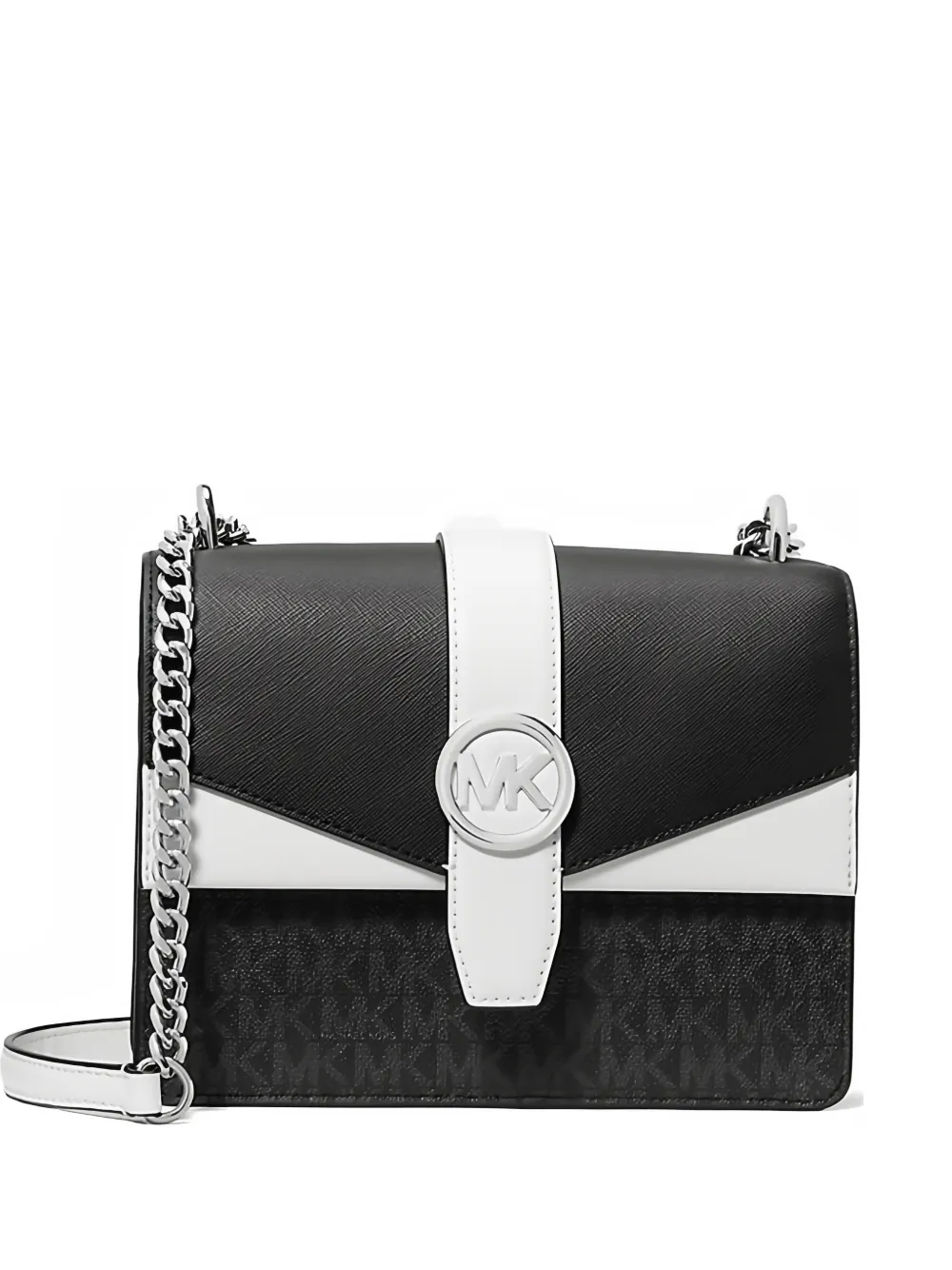 Michael Kors small Greenwich monogram shoulder bag - Nero
