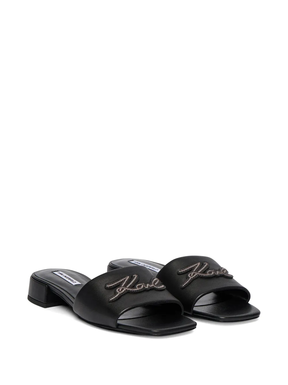 Karl Lagerfeld block-heel sandals Zwart