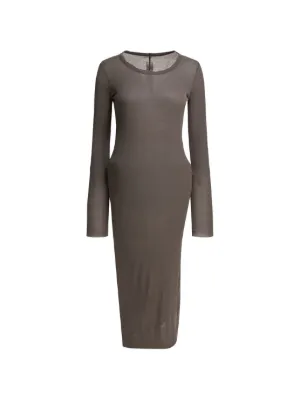 Rick Owens long-sleeved Ribbed Midi Dress | Brown | FARFETCH Rick Owens long-sleeved Ribbed Midi Dress | Brown | FARFETCH