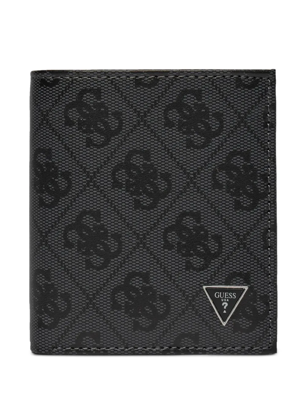 GUESS USA logo-pattern logo-plaque wallet - Nero