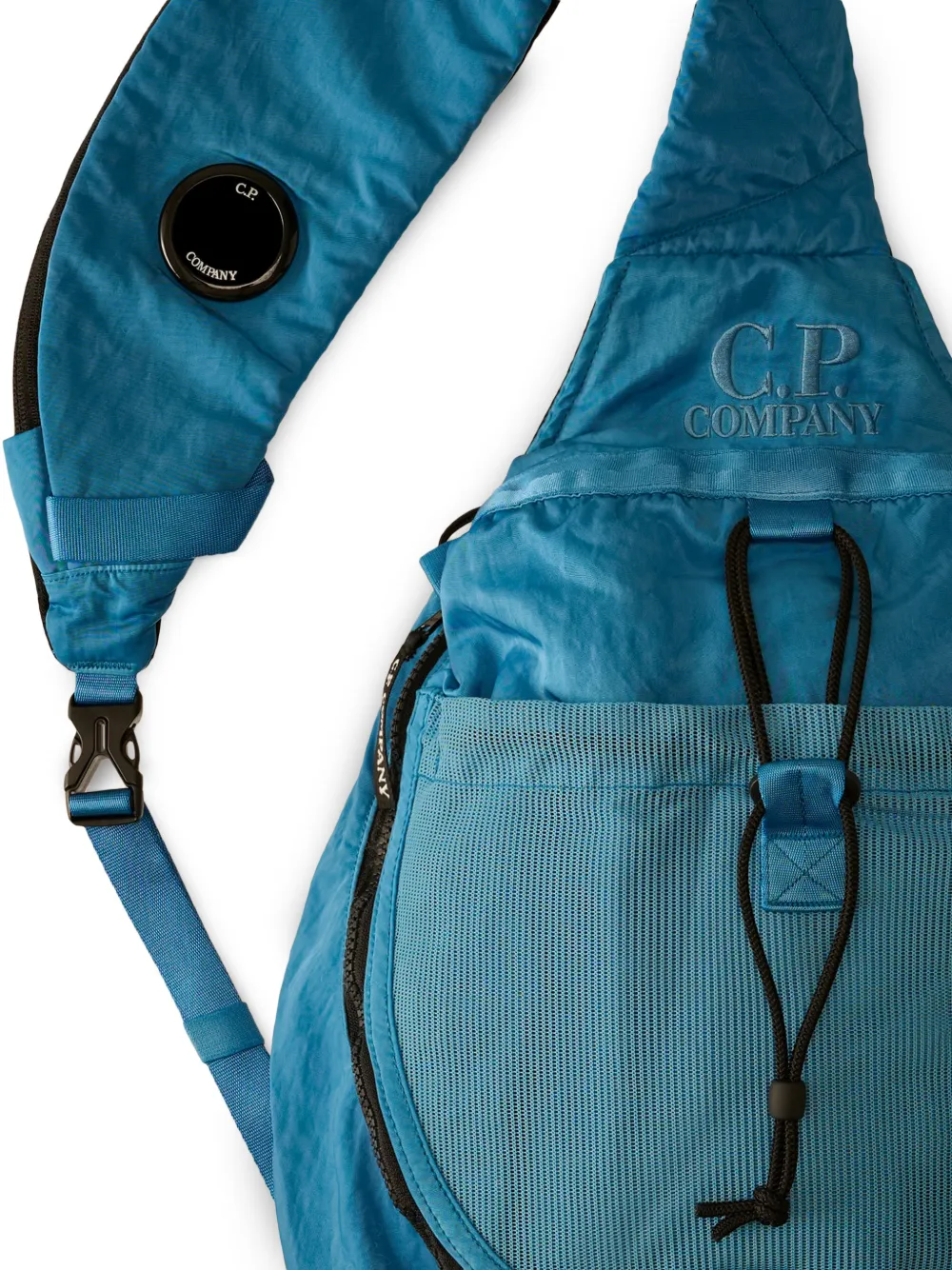 C.P. Company Kids U16 rugzak met geborduurd logo en lensdetail Blauw