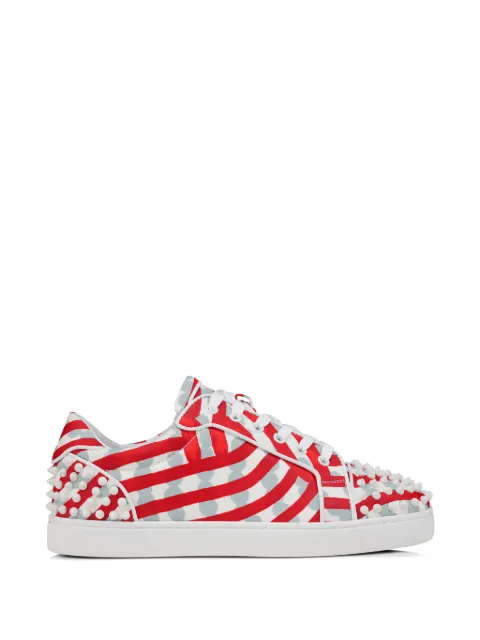 Christian Louboutin stribede sneakers med nitteudsmykning