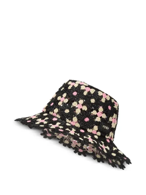 FENDI Chapéu bucket de crochê floral
