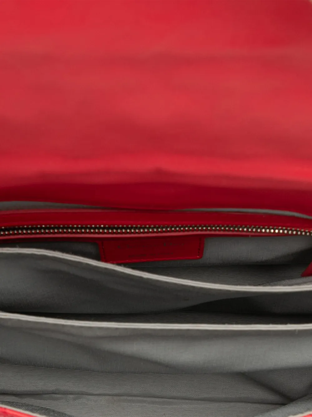 Dior Pre-owned 2011 Lambskin Cannage New Lock Shoulder Bag in Red, view 5