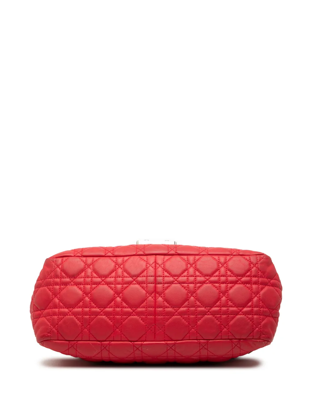 Dior Pre-owned 2011 Lambskin Cannage New Lock Shoulder Bag in Red, view 4