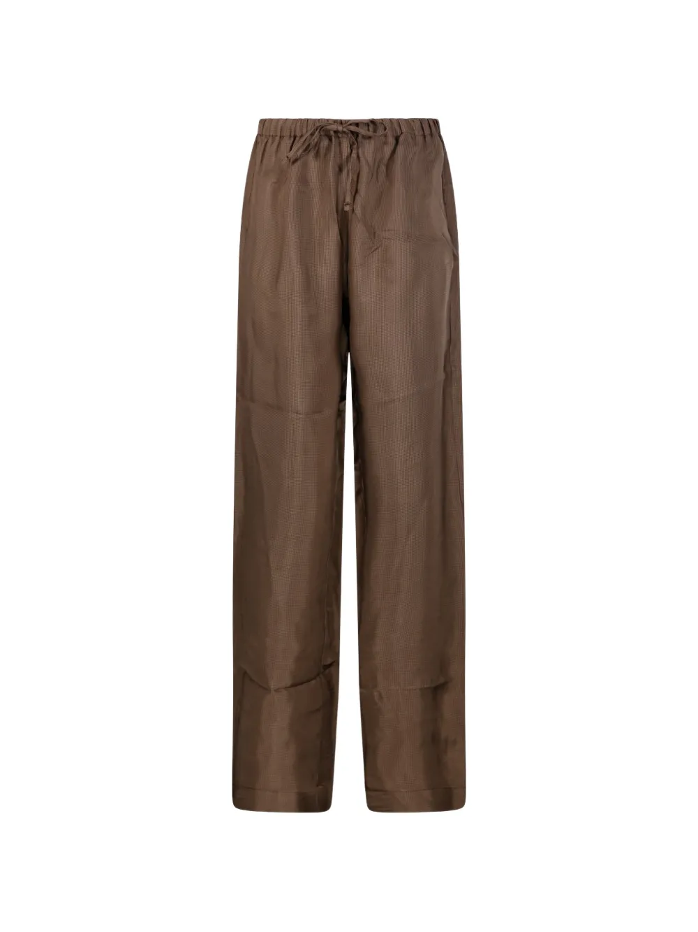 Róhe mini-check drawstring trousers - Marrone