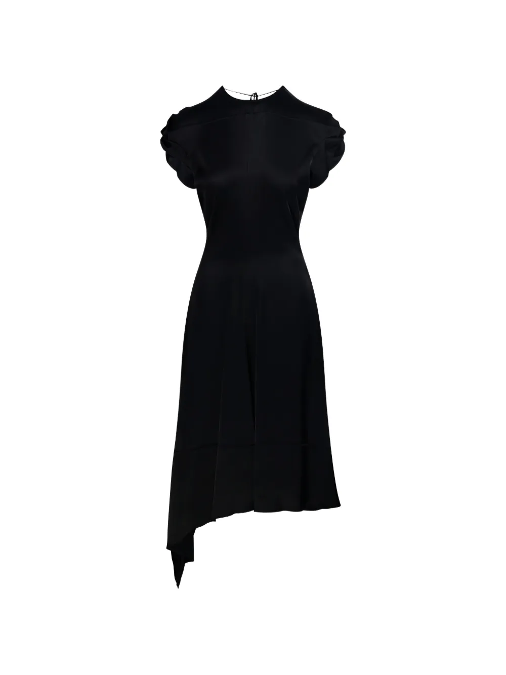 Victoria Beckham asymmetric gathered-sleeve dress - Nero