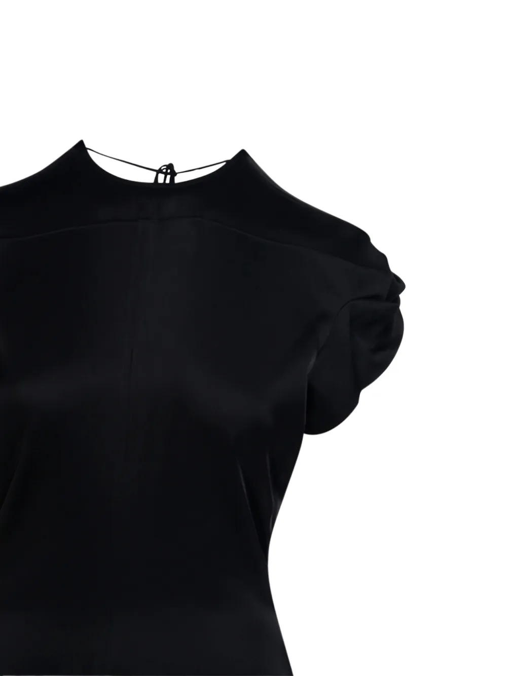 Victoria Beckham Asymmetrische jurk met gesmockte mouwen Zwart