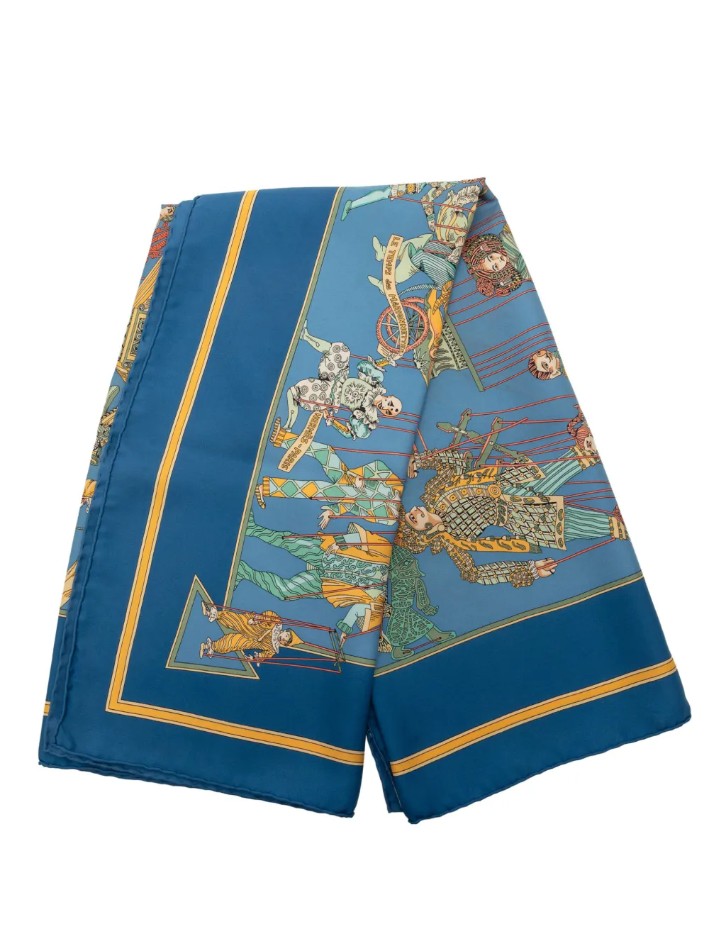 Hermès Pre-Owned 1990-2000 Le Temps des Marionnettes Silk Scarf 90 scarves - Blu