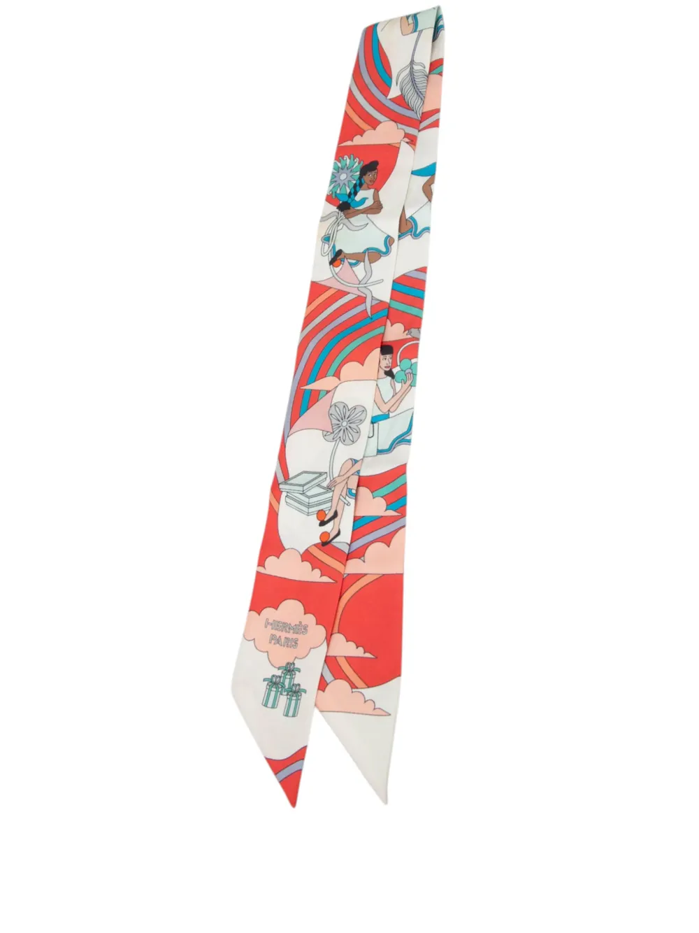 Hermès Pre-Owned 2000-2026 Carres Volants Silk Twilly Scarf scarves - Arancione