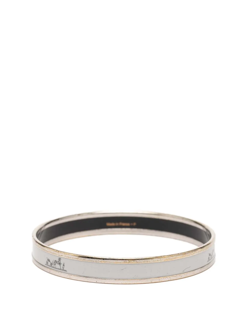  Hermès Pre-owned Pulsera Narrow Caleche Enamel Bangle 70 1990-2010 - Blanco 