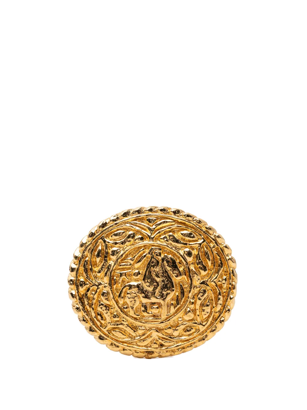 CHANEL Pre-Owned 1970-1980 Gold Plated Equestrian Brooch costume brooch