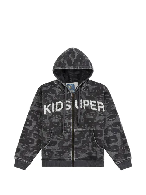 Face Camo Graphic Print Hoodie