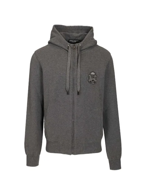 Dolce & Gabbana logo-patch zip-up hoodie