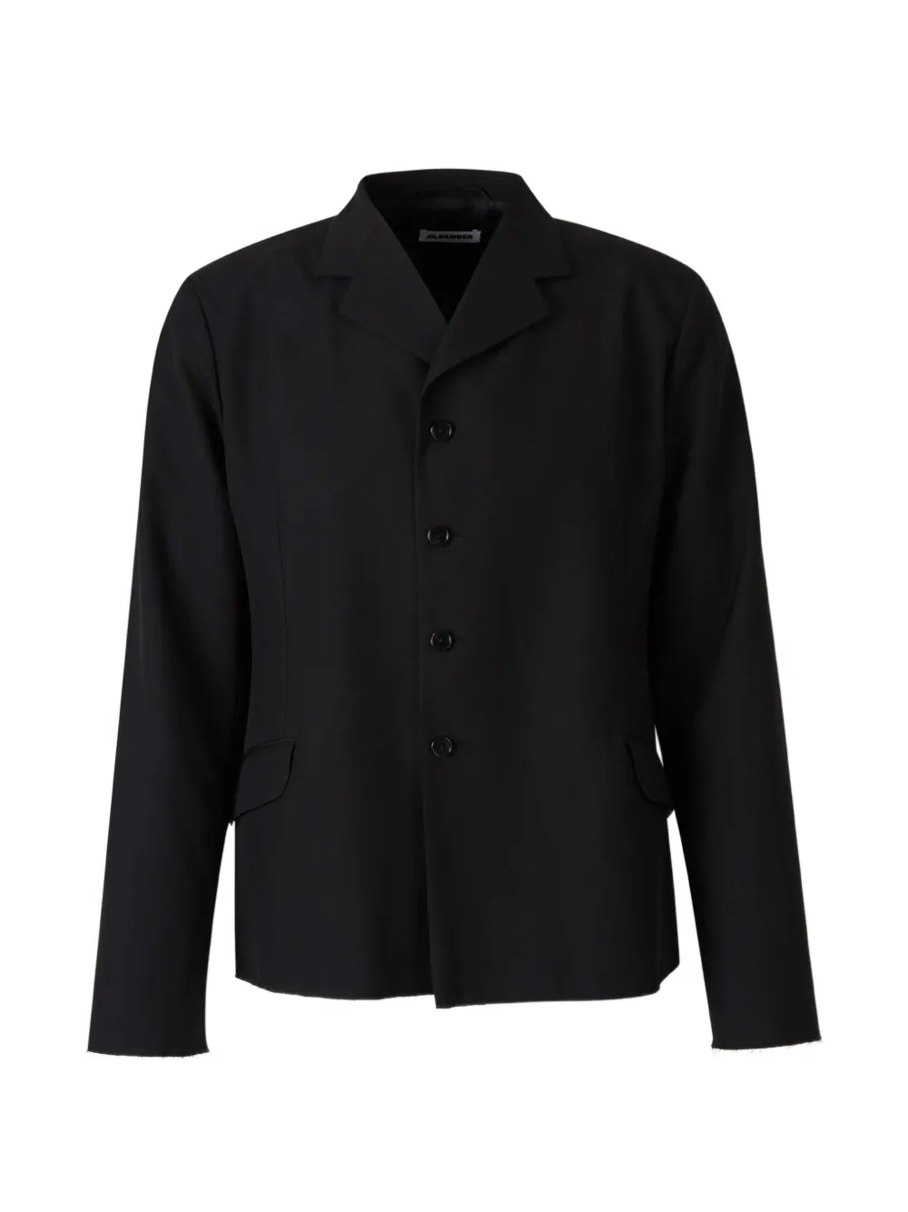 Jil Sander raw-edge notched-lapels jacket - Nero