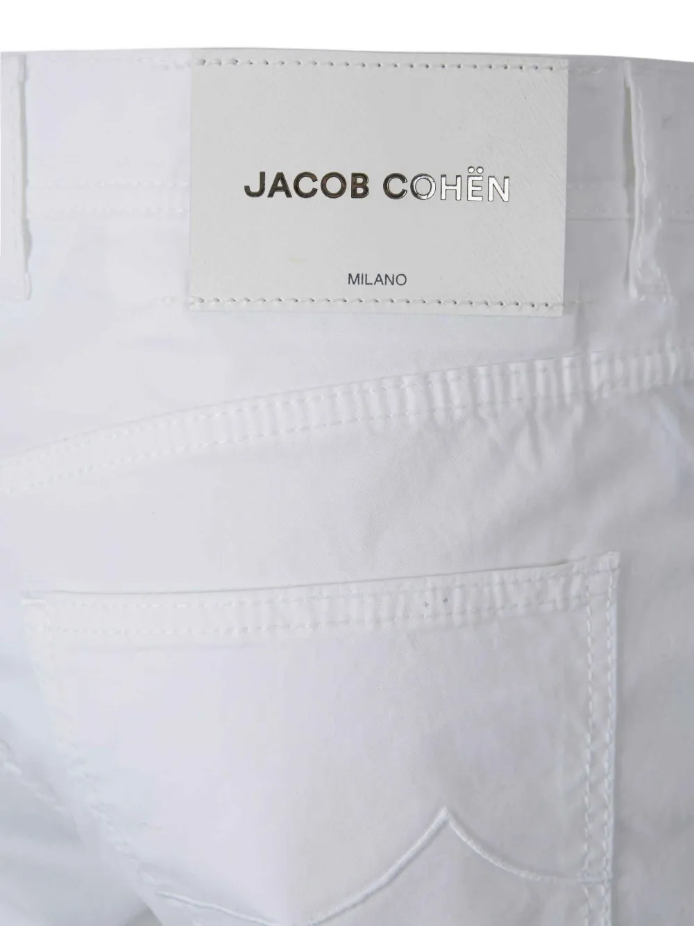 Jacob Cohën Denim shorts met logopatch Wit