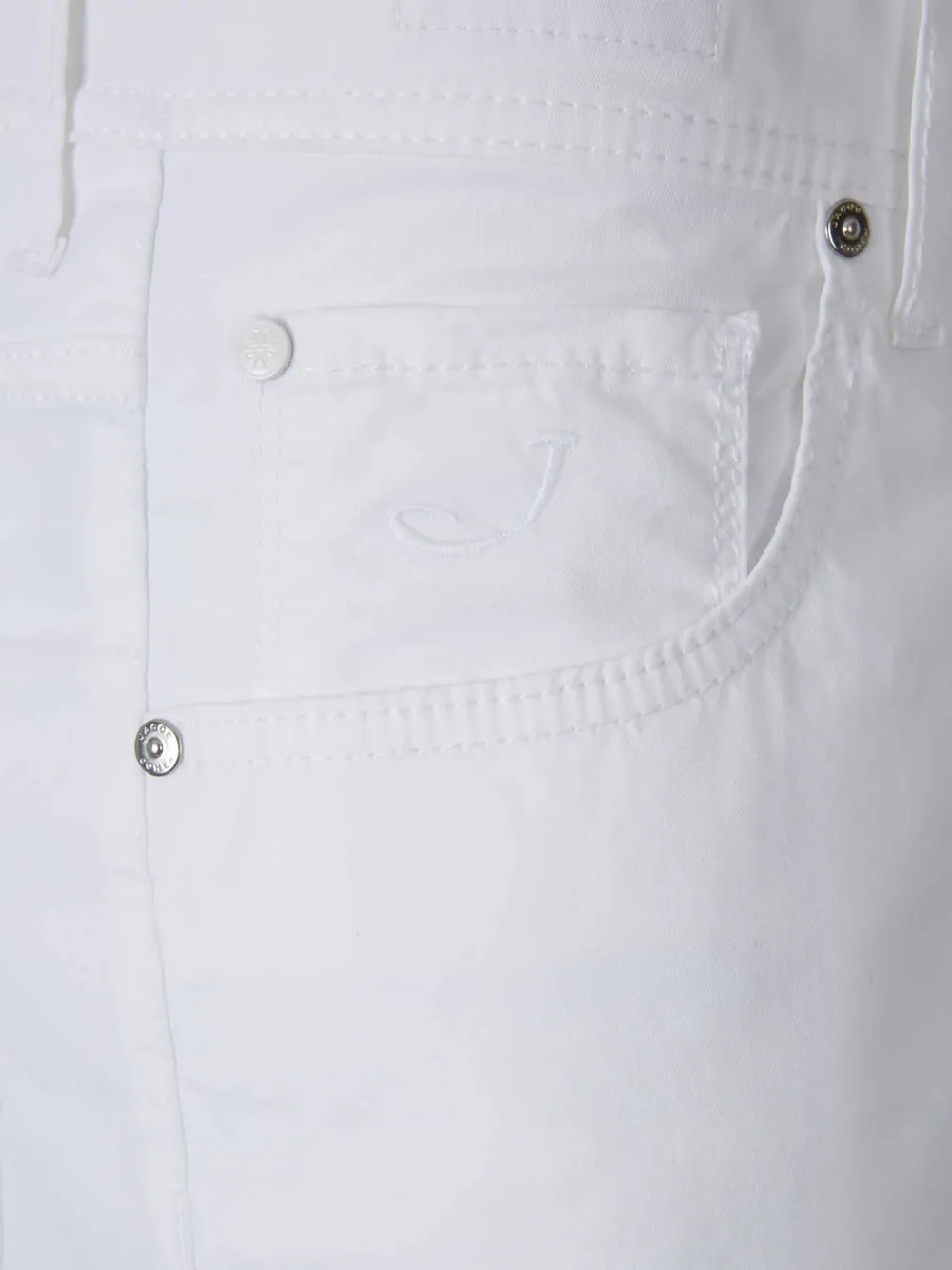 Jacob Cohën Denim shorts met logopatch Wit