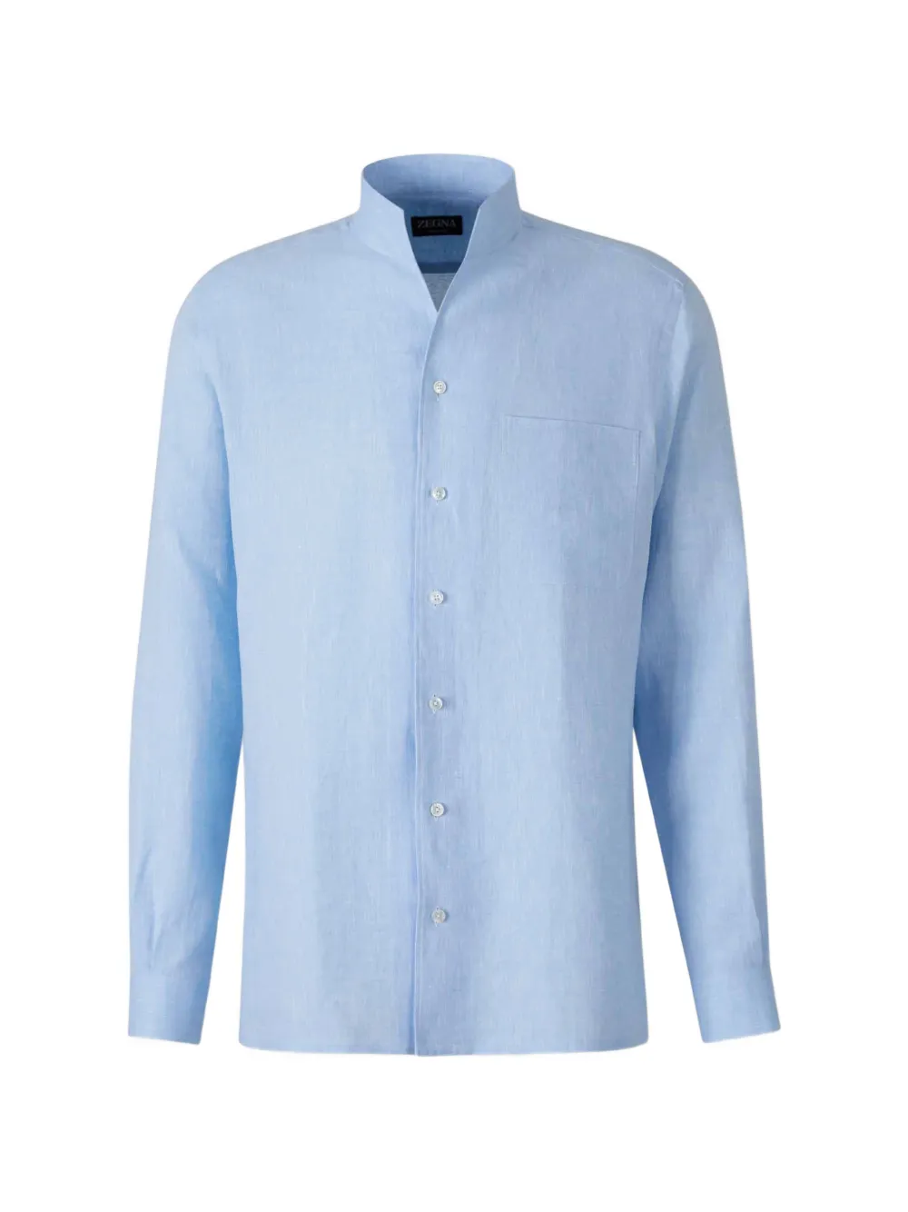 Zegna mandarin-collar chest-pocket shirt - Blu