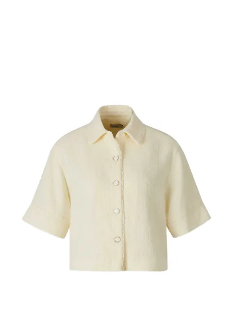 Simkhai bouclé-knit cropped shirt