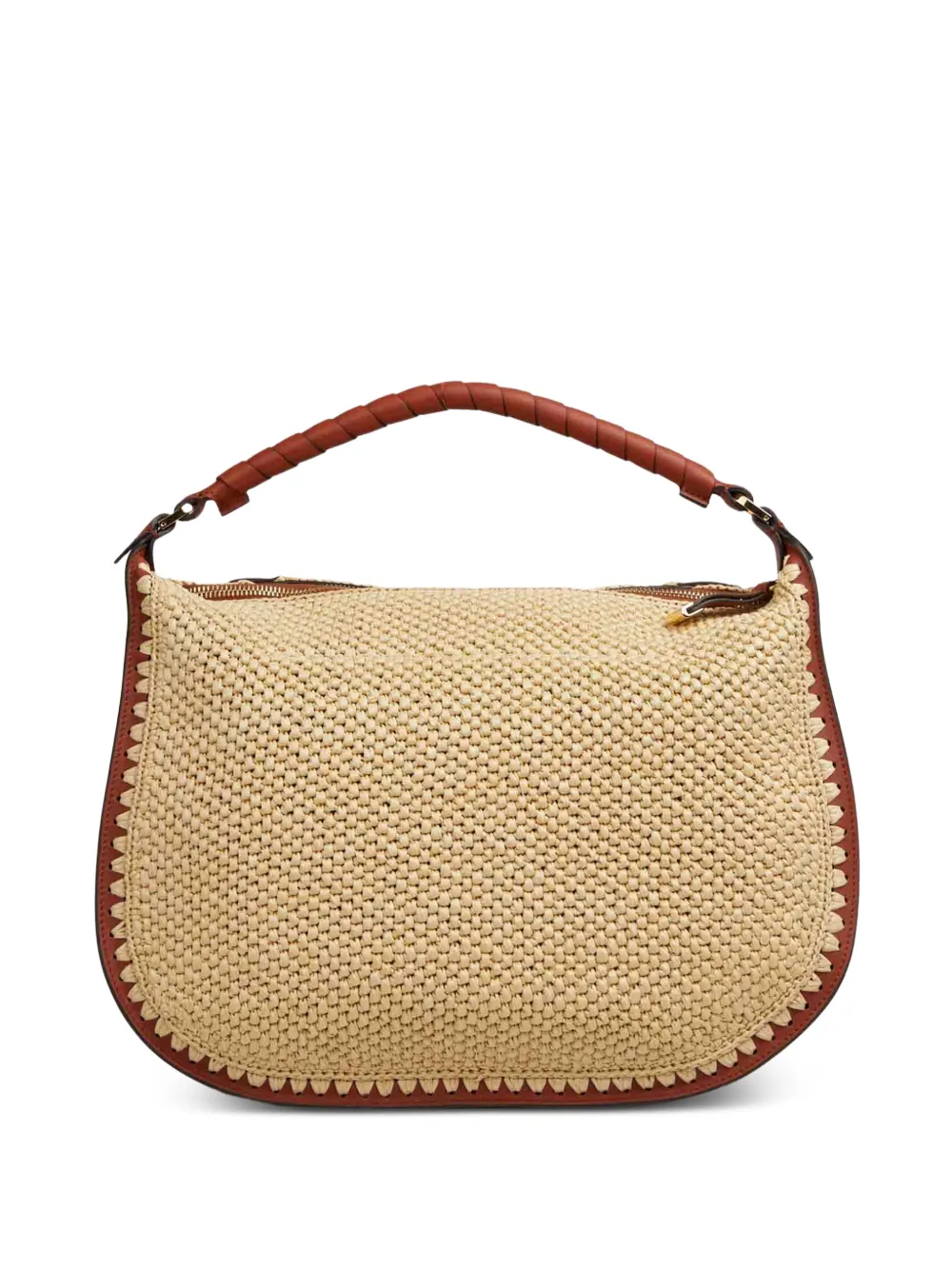 Chloé Marcie schoudertas met raffia-effect Beige