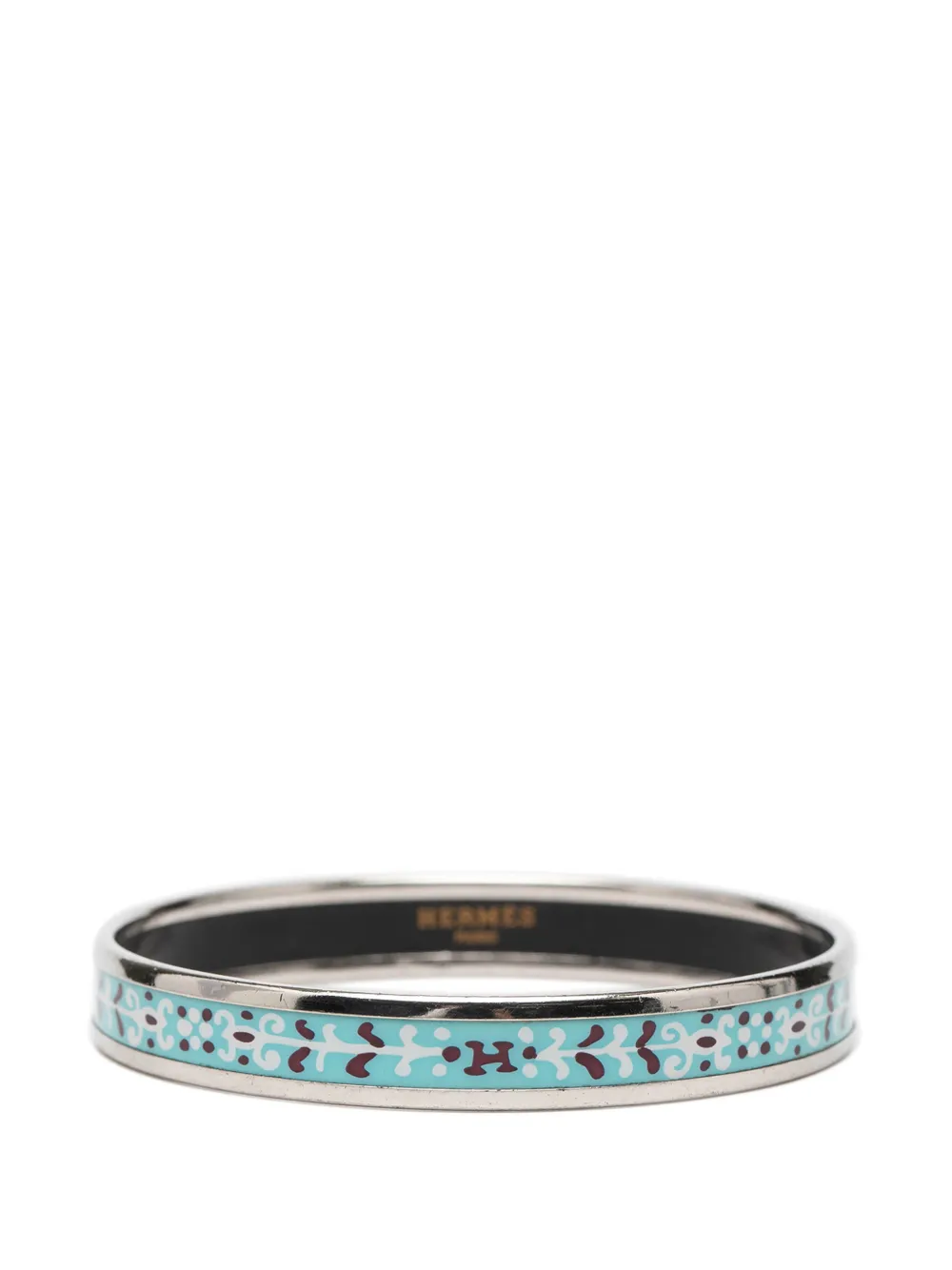 Hermès Pre-Owned 2000-2025 Narrow Flower Petal Enamel Bangle 62 costume bracelet - Blu