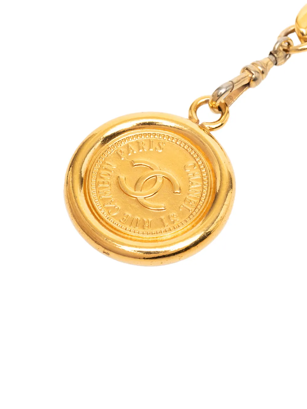 CHANEL Pre-Owned 20th Century Gold Plated 31 Rue Cambon Medallion Chain belt - Oro