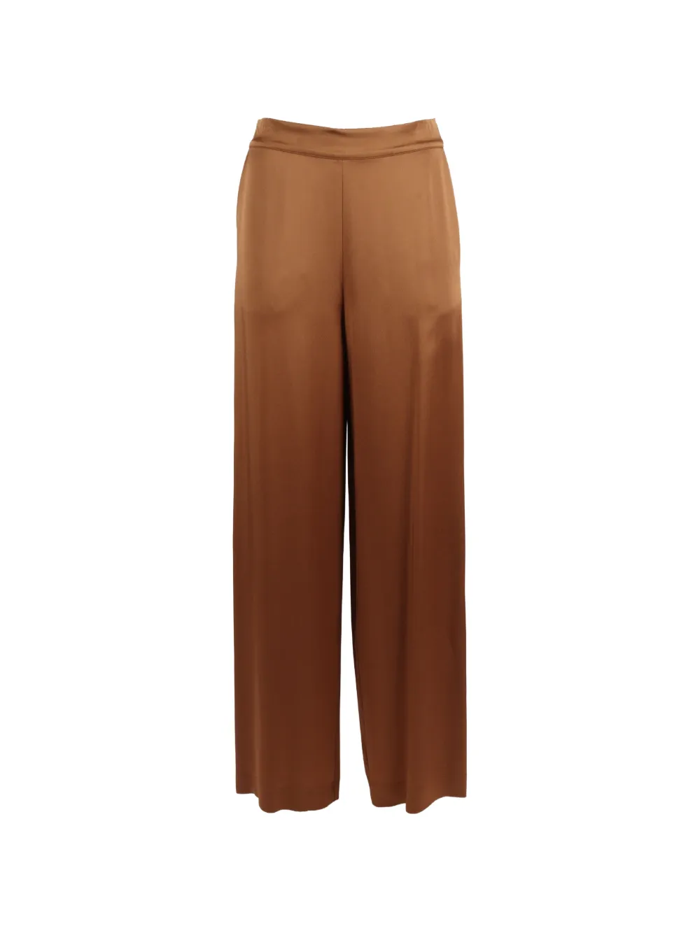 Clips elasticated-waistband wide-leg trousers - Marrone