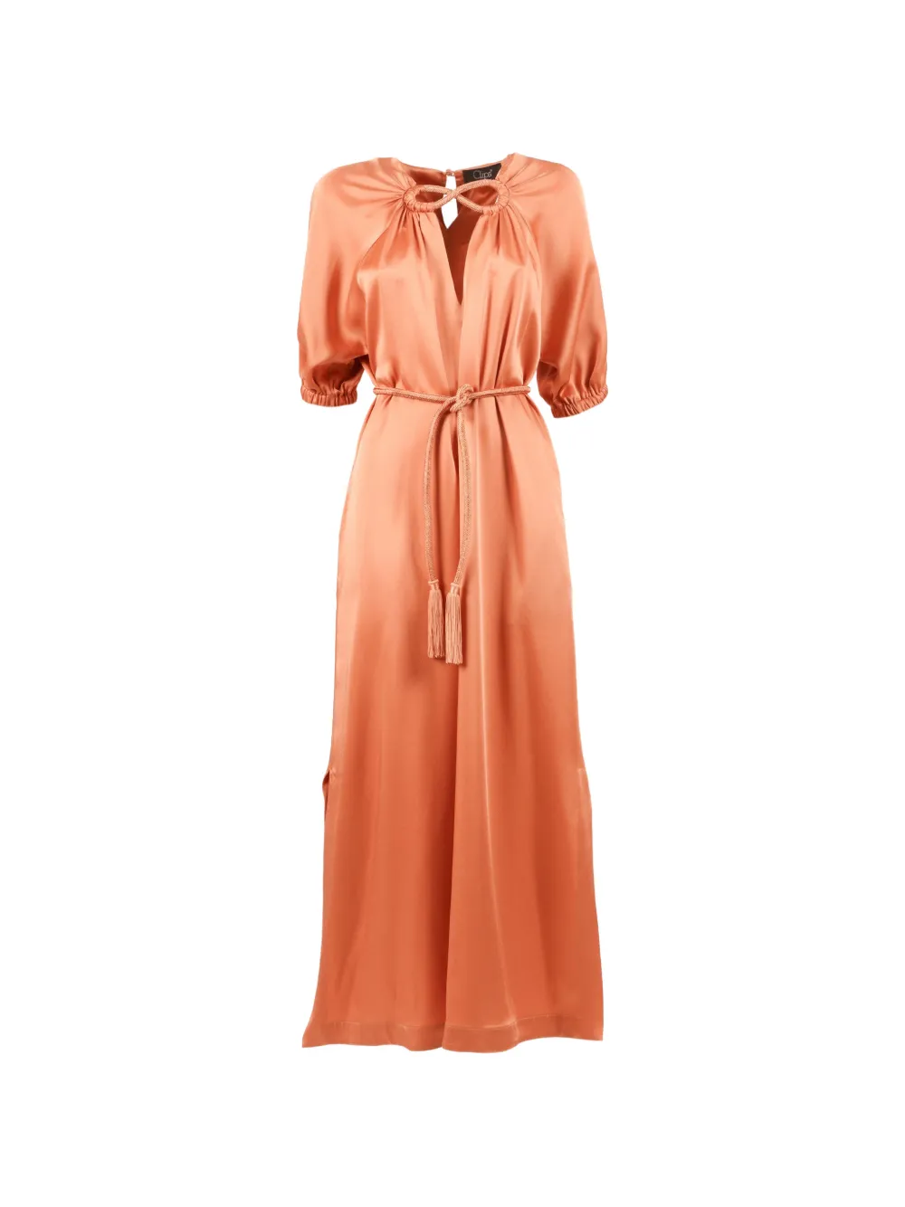 Clips Infinito belted maxi dress - Arancione